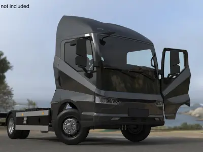 Black Truck No Cargo Rigged for Maya 3D model