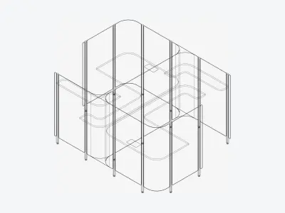 Office Pod - Workspace - Officetec - Side To Side Low-poly 3D model
