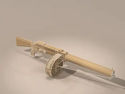 LMG14 machine gun 3D model purchase