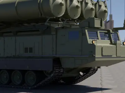 S-300VM Missile system Low-poly 3D model