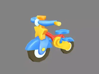 Cartoon bike toy Low-poly 3D model