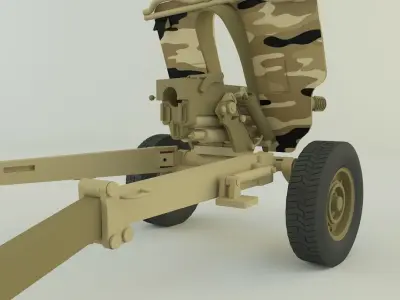 Howitzer 105mm cannon gun 3D model