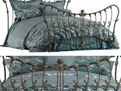 wrought iron vintage bed 3D model