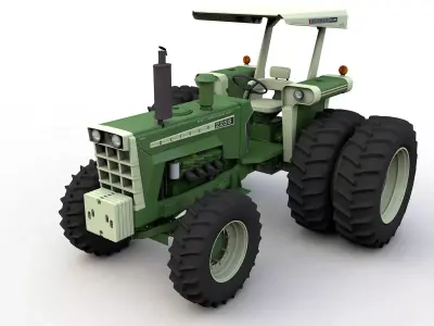 Oliver 2255 4WD Tractor 1972 with Canopy 3D model