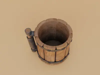 Viking Mug Low-poly 3D model