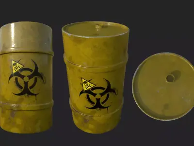 barrel biohazard Low-poly 3D model