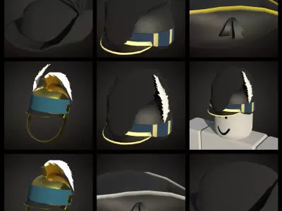 8 American civil war era headwear and helmets works on roblox Low-poly 3D model