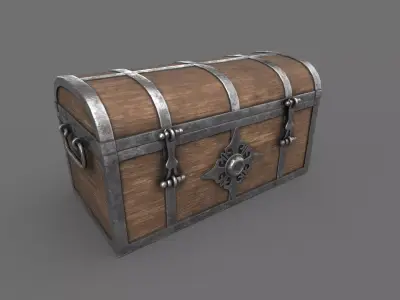 Treasure Chest Closed Game Ready Low-poly 3D model