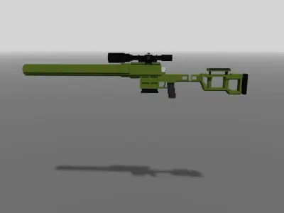 Sniper rifle DVL 10 m1 Low-poly 3D model