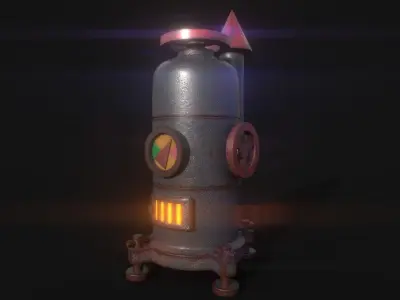 Classic Game Machine 3d low-Poly game-asset Low-poly 3D model