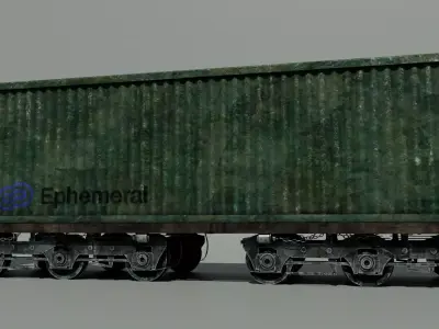Diesel Locomotive Freight Train 3D Model 3D model