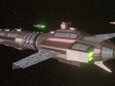 Invictus Class Battleship Free low-poly 3D model