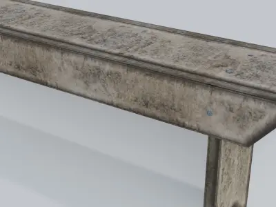 Old Wooden Vintage Bench Free low-poly 3D model