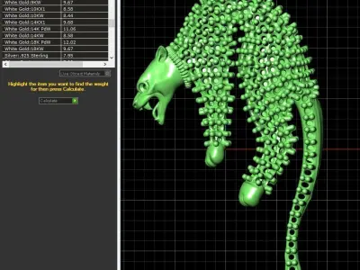 Panther Pendant With Stone models 3D Printable STL 3D 3D print model