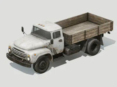 Rusty Old Soviet Truck Low-poly 3D model
