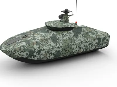naval military drone boat 3D model