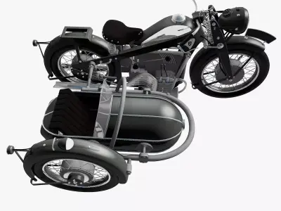 Zundapp K800 1933 Sidecar 3D model