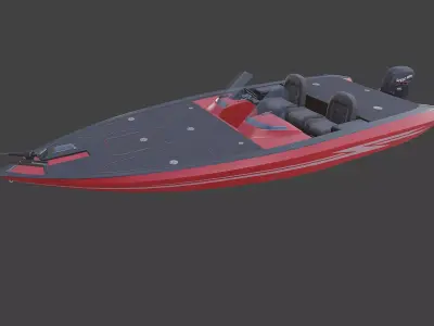 Bass Fishing Boat 01 Low-poly PBR Low-poly 3D model