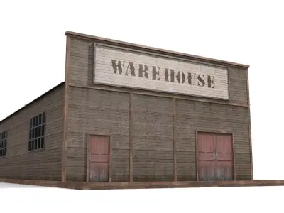 Warehouse Low-poly 3D model shop