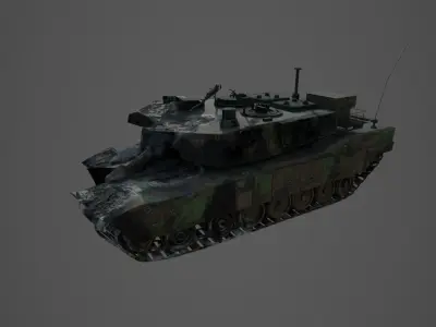 Tank Abrams Destroyed Low-poly 3D model