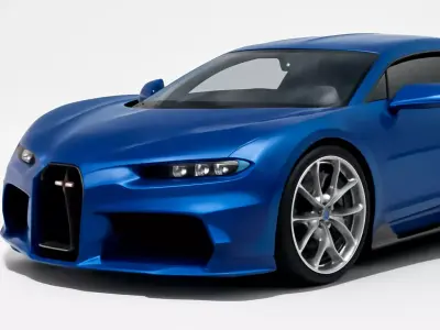  Electric Blue Luxury Hypercar 3D model