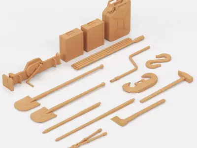 German Panzer tool set 3D print model