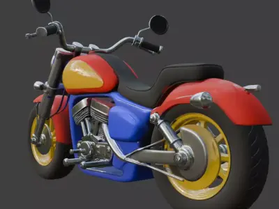 Cartoon Motorcycle 3D Model 3D model buy