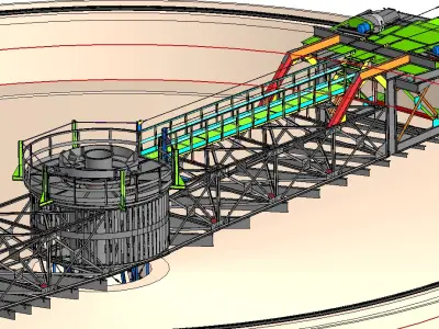 Radial Scrapers for Wastewater Treatment 3D model