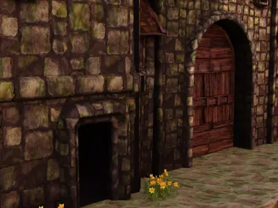 Medieval Stronghold Low-poly 3D model  Free low-poly 3D model