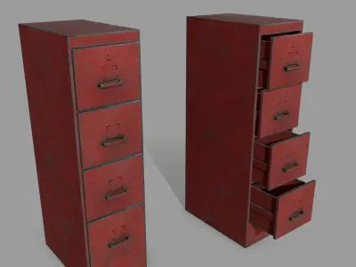 Cabinet metal filing Low-poly 3D model