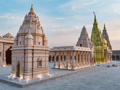 Kashi Vishwanath Temple Complex Low-poly 3D model