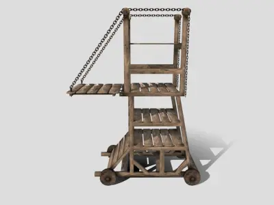 Medieval Siege Tower  Low-poly 3D model