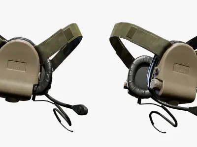  Tactical Headphone Low-poly 3D model