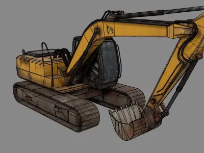 Excavator Low-poly 3D model