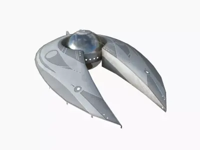 Alien Spaceship UFO I09 Full White - Sci Fi Spacecraft Design Low-poly 3D model
