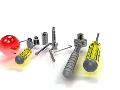 Tools045 set of tools 3D model