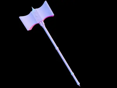Fantasy Old Two Handed Hammer Low-poly 3D model