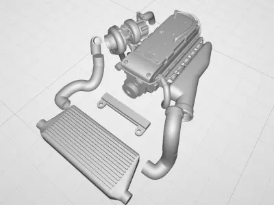 10th scale RC Drift Car Ford Barra Engine for Rhinomax II 3D print model purchase