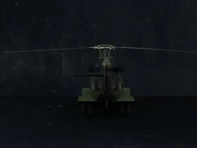 Eurocopter AS532UL Low-poly 3D model