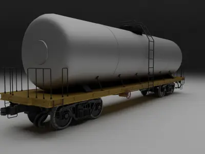 Railway tank Low-poly 3D model purchase