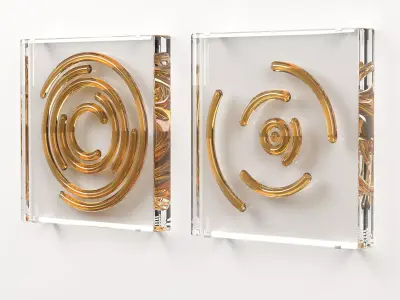 Wall Glass Blocks - Decorative Frame - The Sun - Part 3 3D model