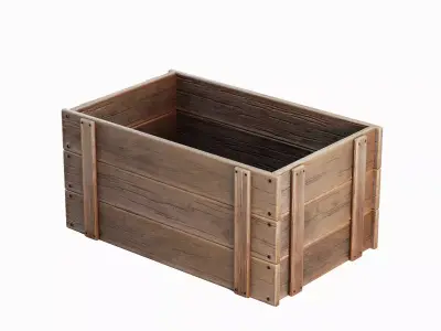 Large Wooden Crate 04 Low-poly 3D model