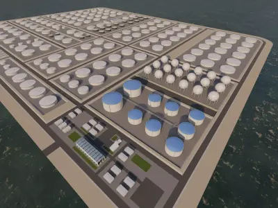 Petrochemical-Industrial Complex and Oil Gas Rig 3D model purchase