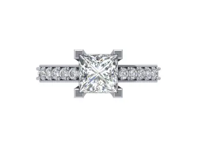 Princess Art Deco Ring 3D print model 13