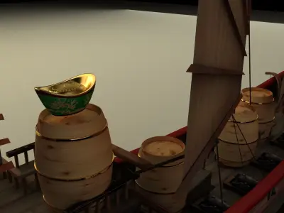 Chinese Junk Boat 3D model purchase