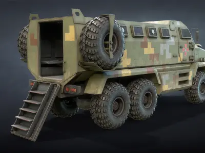 KrAZ Shrek and Fiona MPV Low-poly 3D model