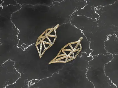 Minimal Leaf Earring  3D model