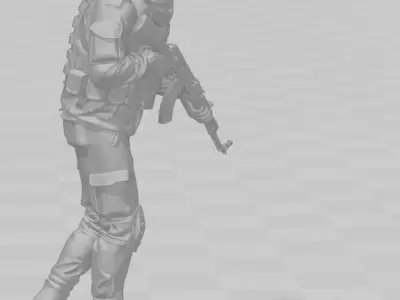 Three Soldiers moving  3D print model