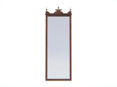 Antique Wooden Standing Mirror Low-poly 3D model