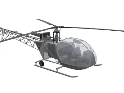 SNCASE SE3130 Alouette II Low-poly 3D model
